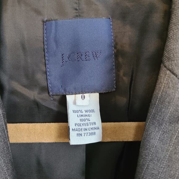 J Crew Super 120s Pinstripe Wool Blazer Womens 0 Jacket Office Siren Corpcore - Picture 4 of 10